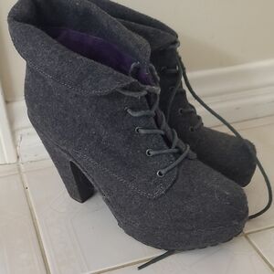 Blowfish Charcoal Heeled Boots